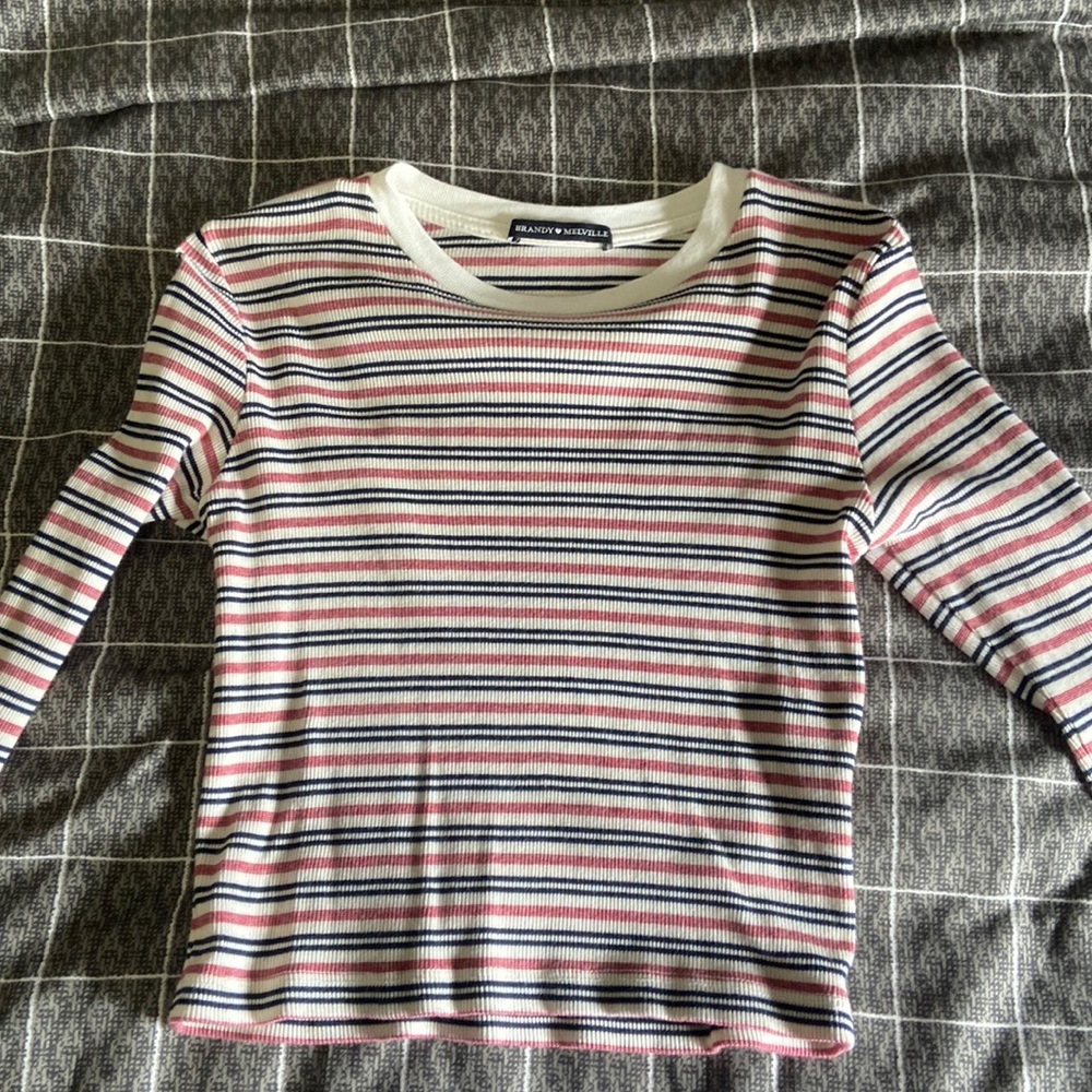 brandy melville stripped long sleeve shirt
